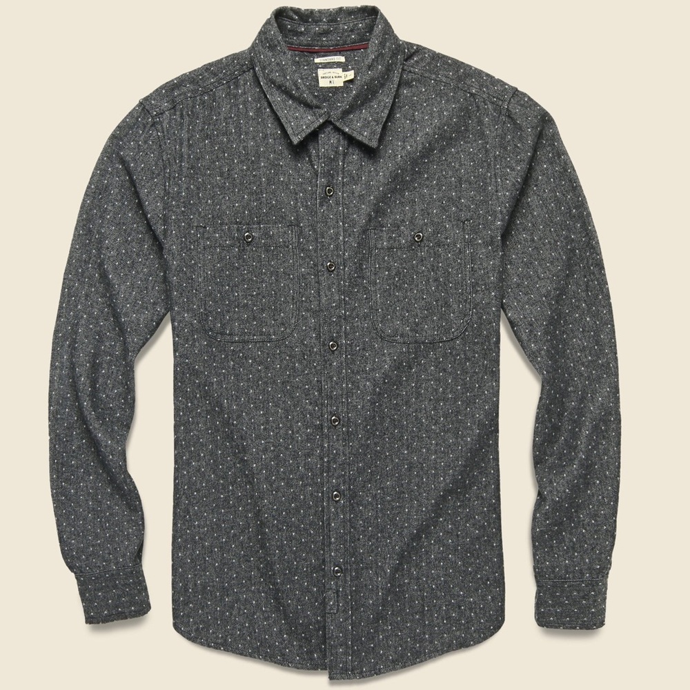 Men’s Bridge & Burn Winslow Flannel Charcoal Polkadot - XL